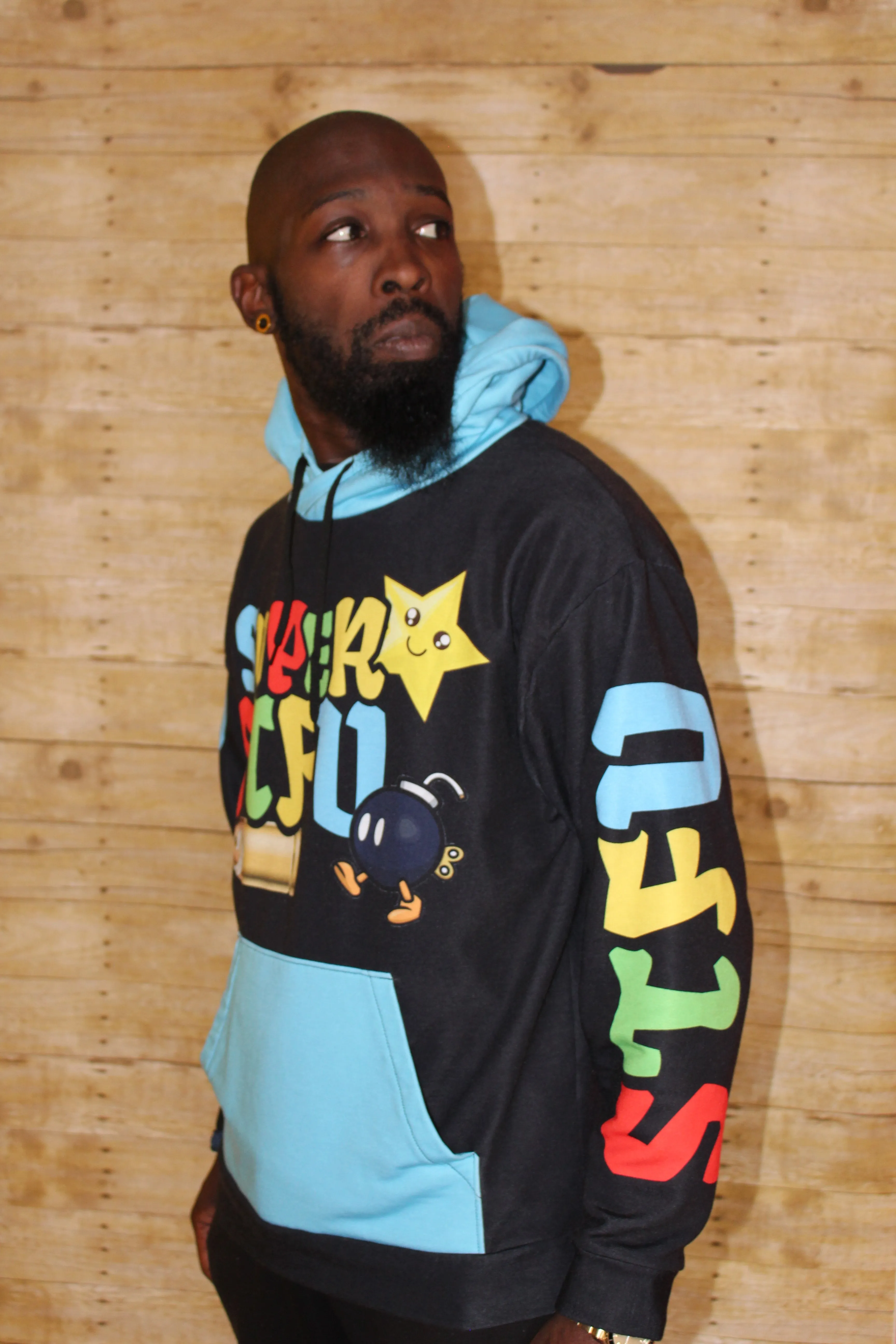 Super STFU Unisex Hoodie - Black/Blue
