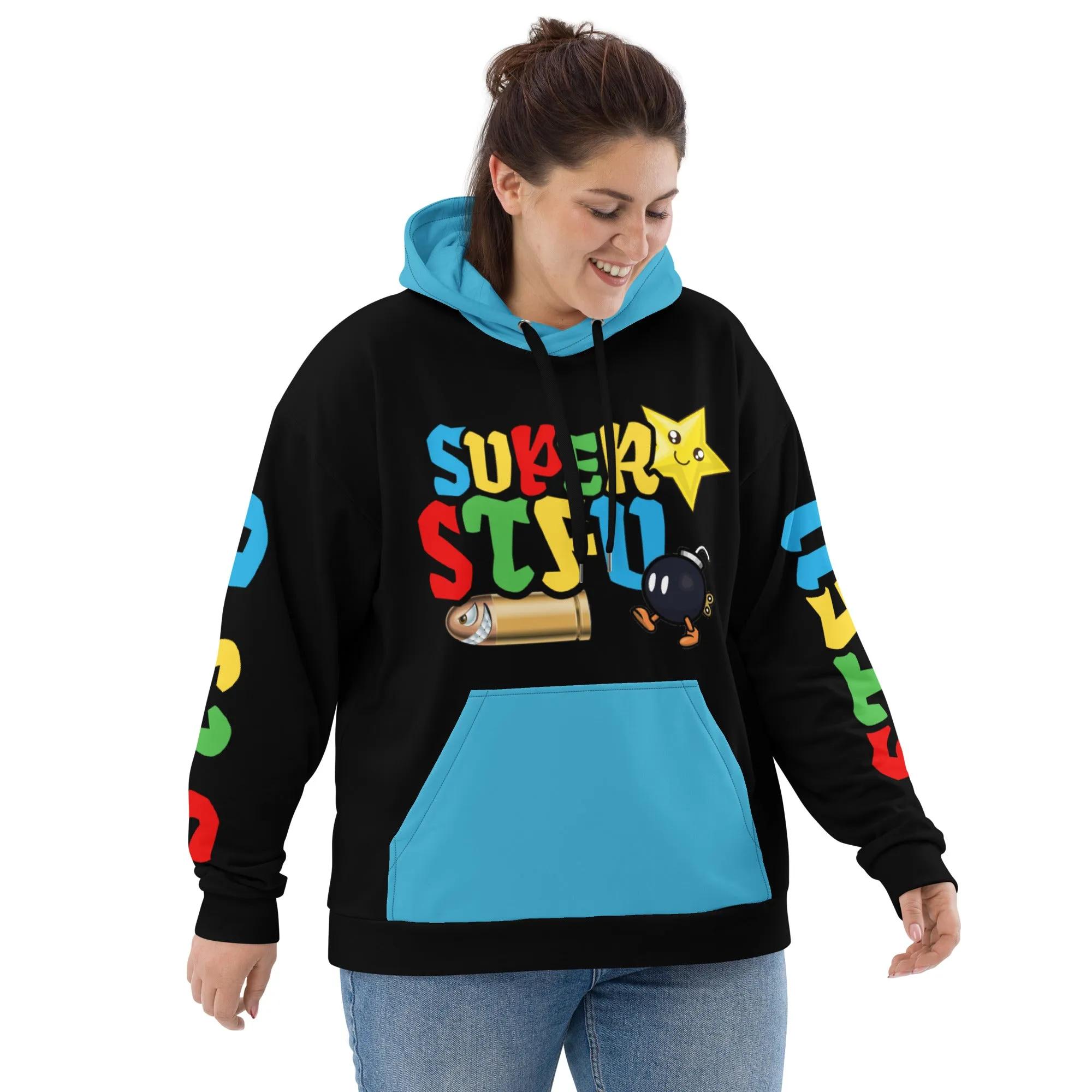 Super STFU Unisex Hoodie - Black/Blue
