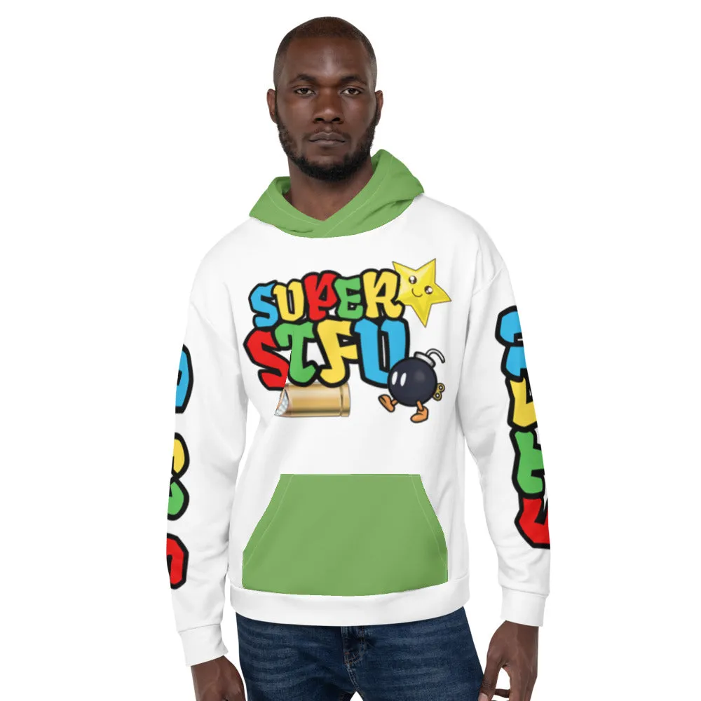Super STFU Unisex Hoodie - White/Green