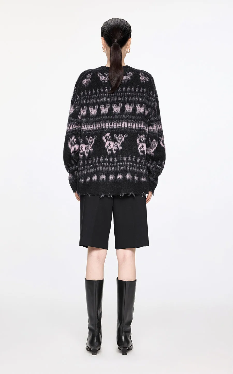 Sweater / JNBY Oversize Intarsia-Knit Sweater