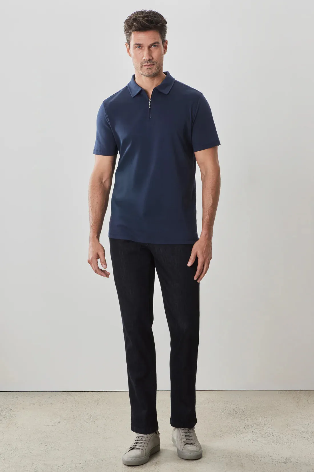 The Barakett Zip Polo - Blue Night