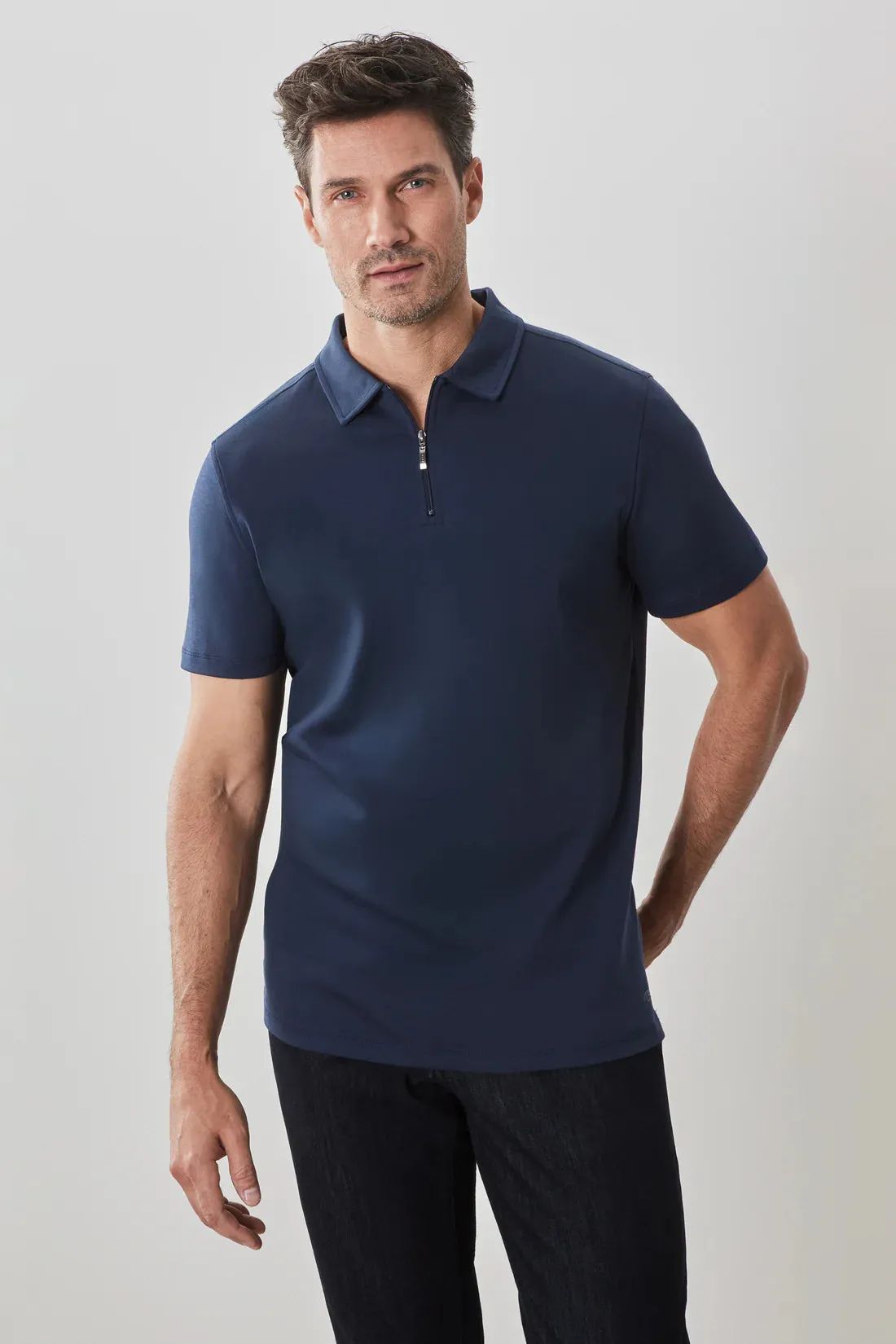 The Barakett Zip Polo - Blue Night