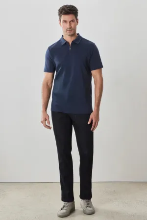 The Barakett Zip Polo - Blue Night