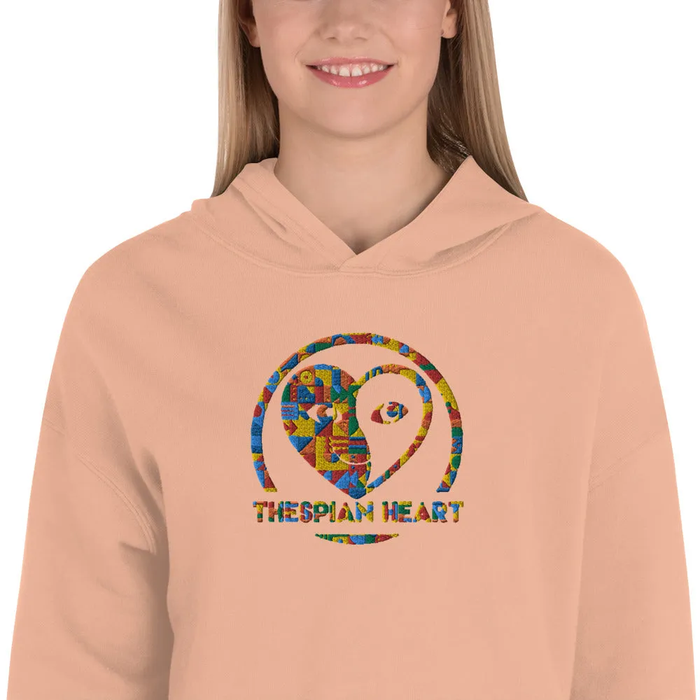 Thespian Heart Logo - Colorful Embroidered Crop Top Hoodie