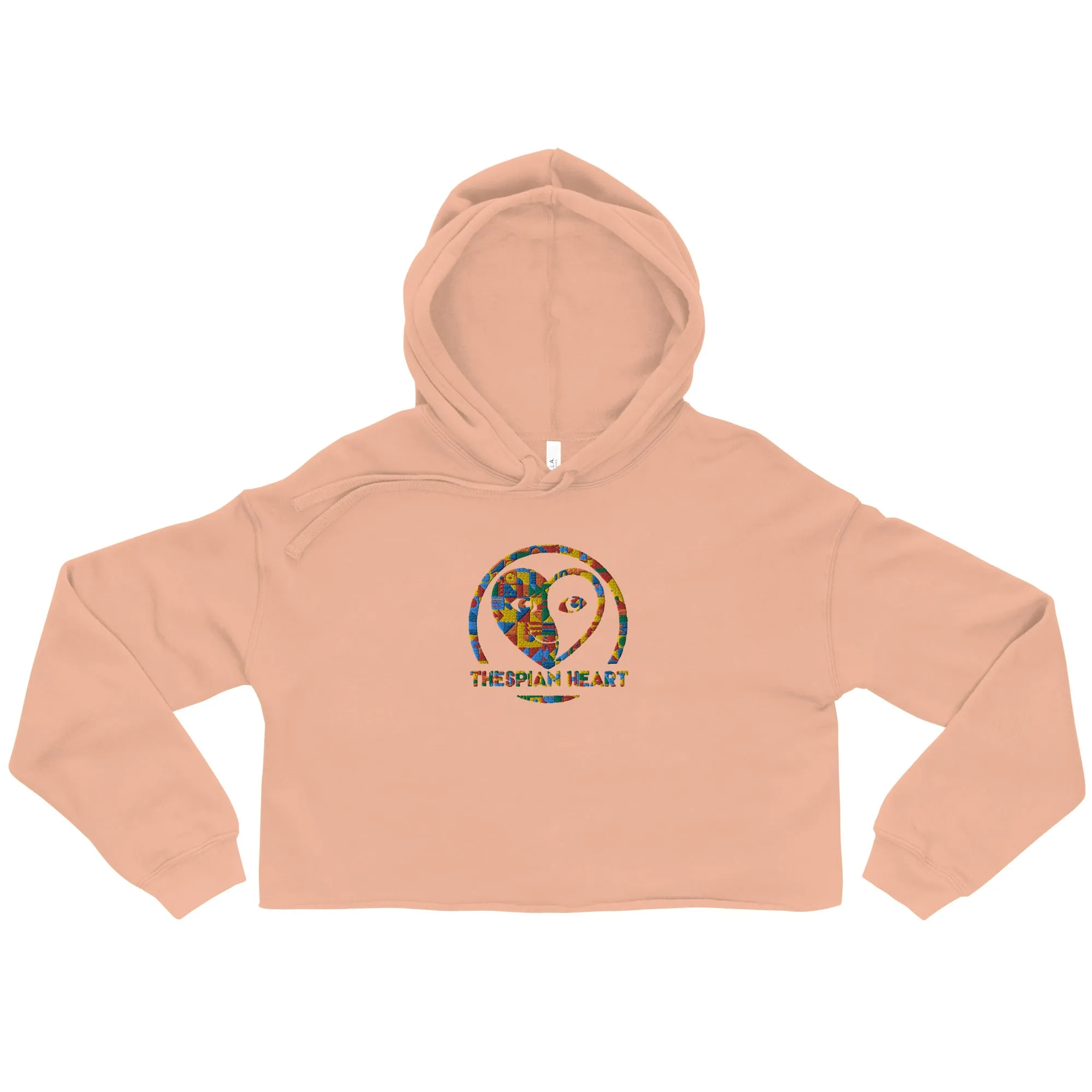 Thespian Heart Logo - Colorful Embroidered Crop Top Hoodie