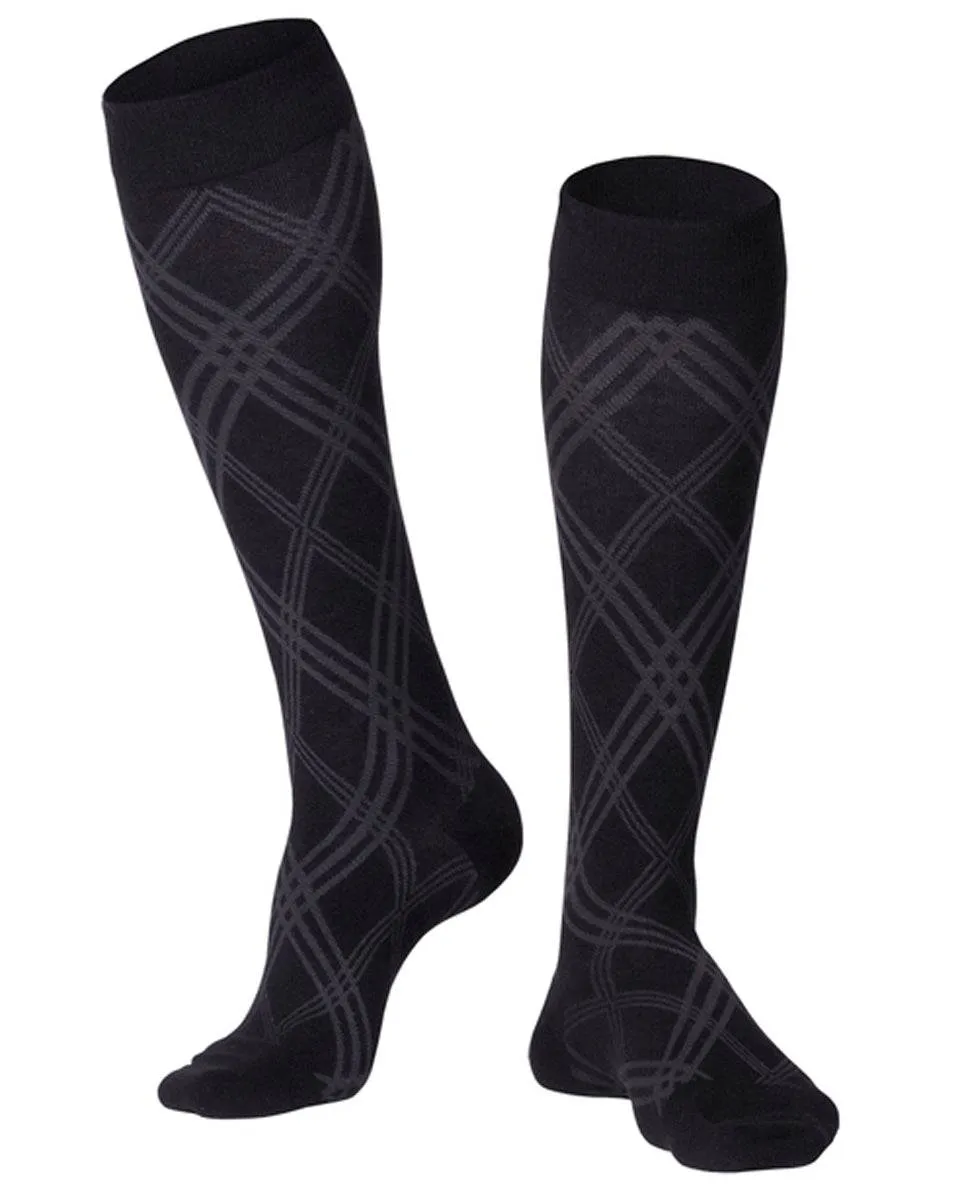 Touch Men's Argyle Pattern Knee Highs 15-20 mmHg