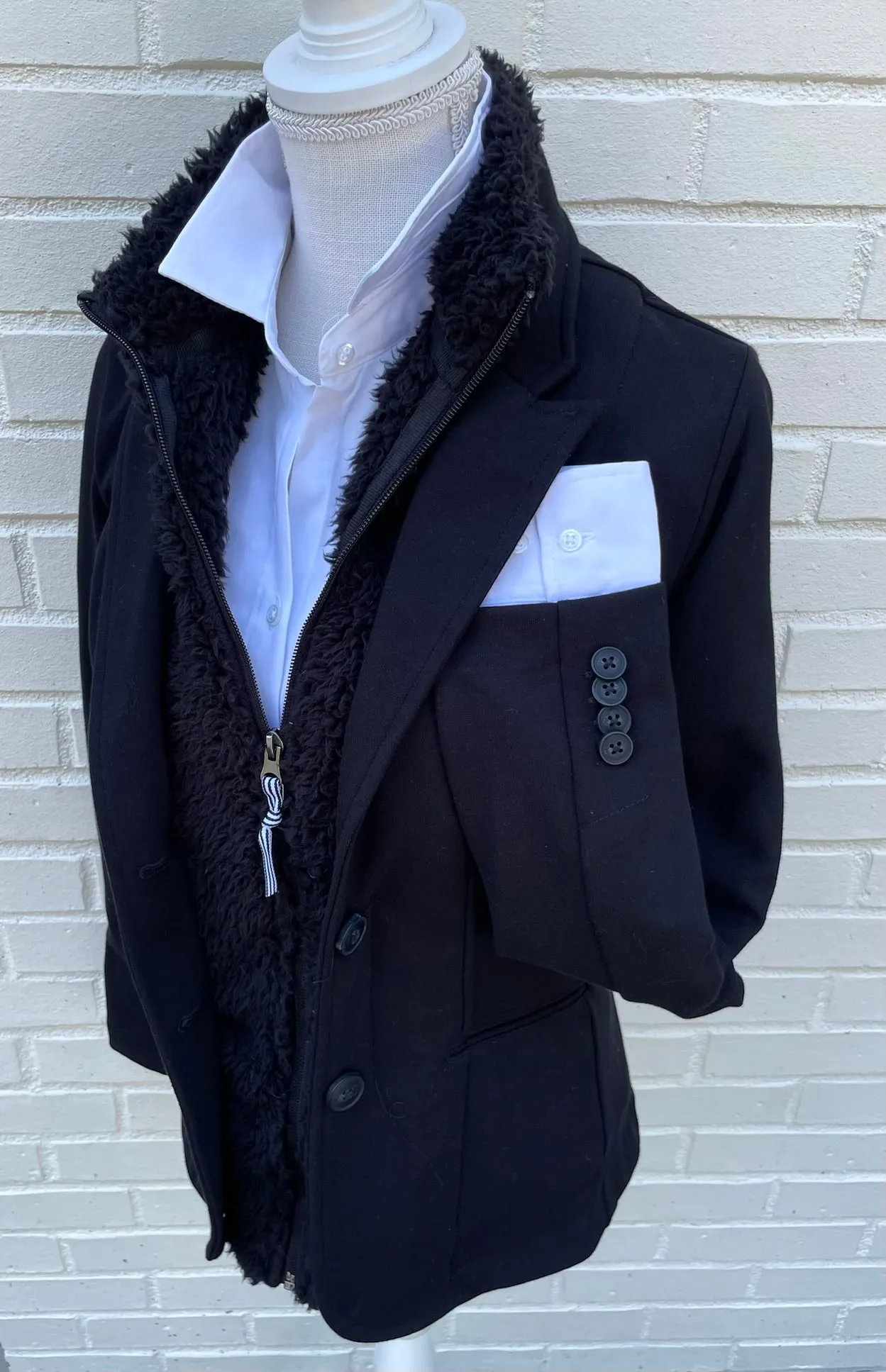 Tracey Fleece Blazer - Black w Black (TBB02)