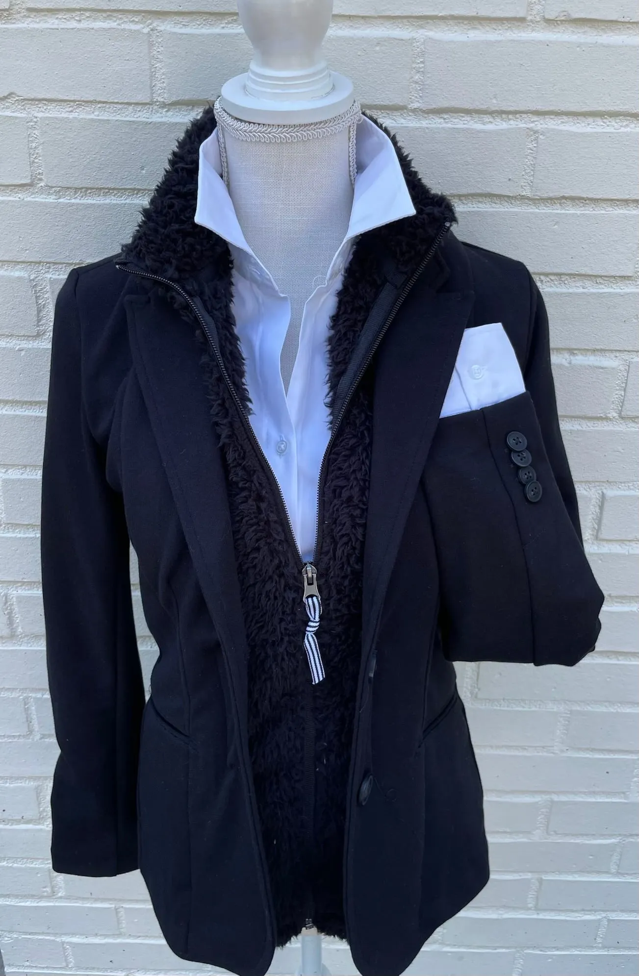 Tracey Fleece Blazer - Black w Black (TBB02)