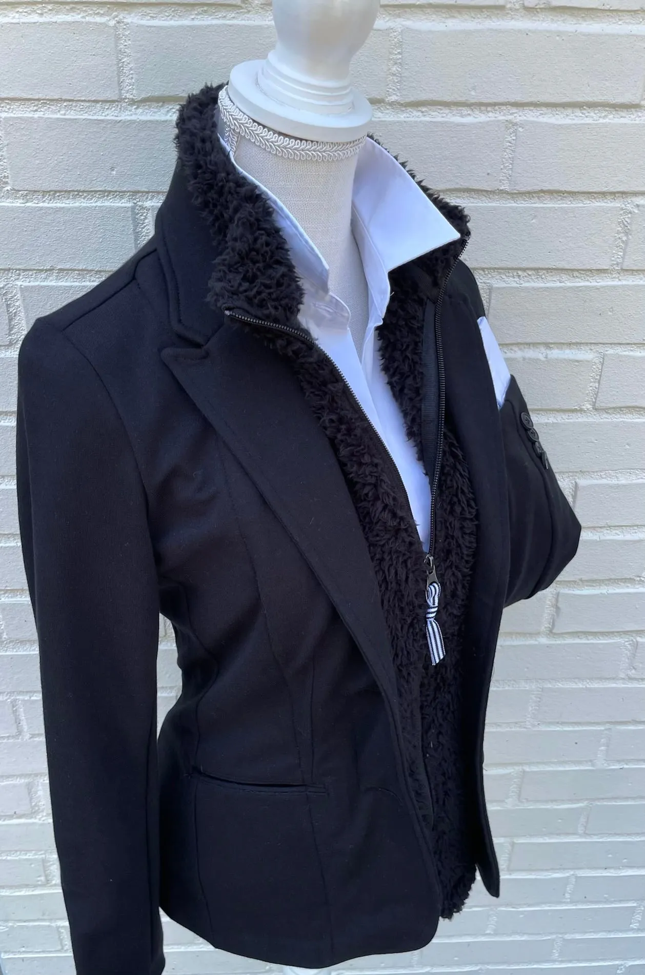 Tracey Fleece Blazer - Black w Black (TBB02)