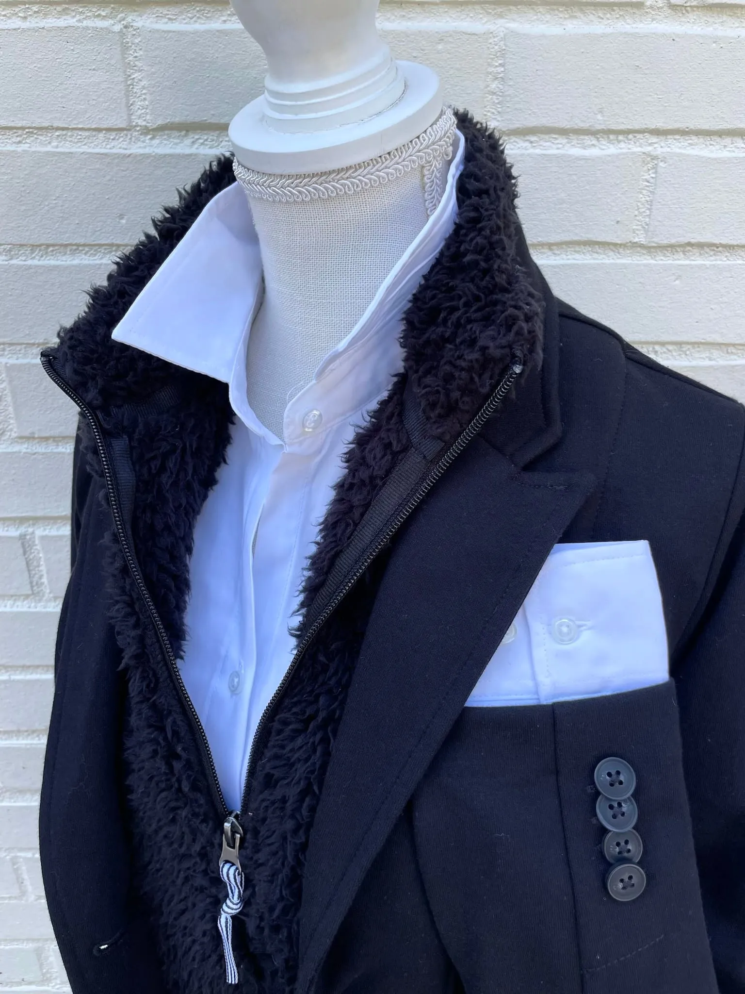Tracey Fleece Blazer - Black w Black (TBB02)