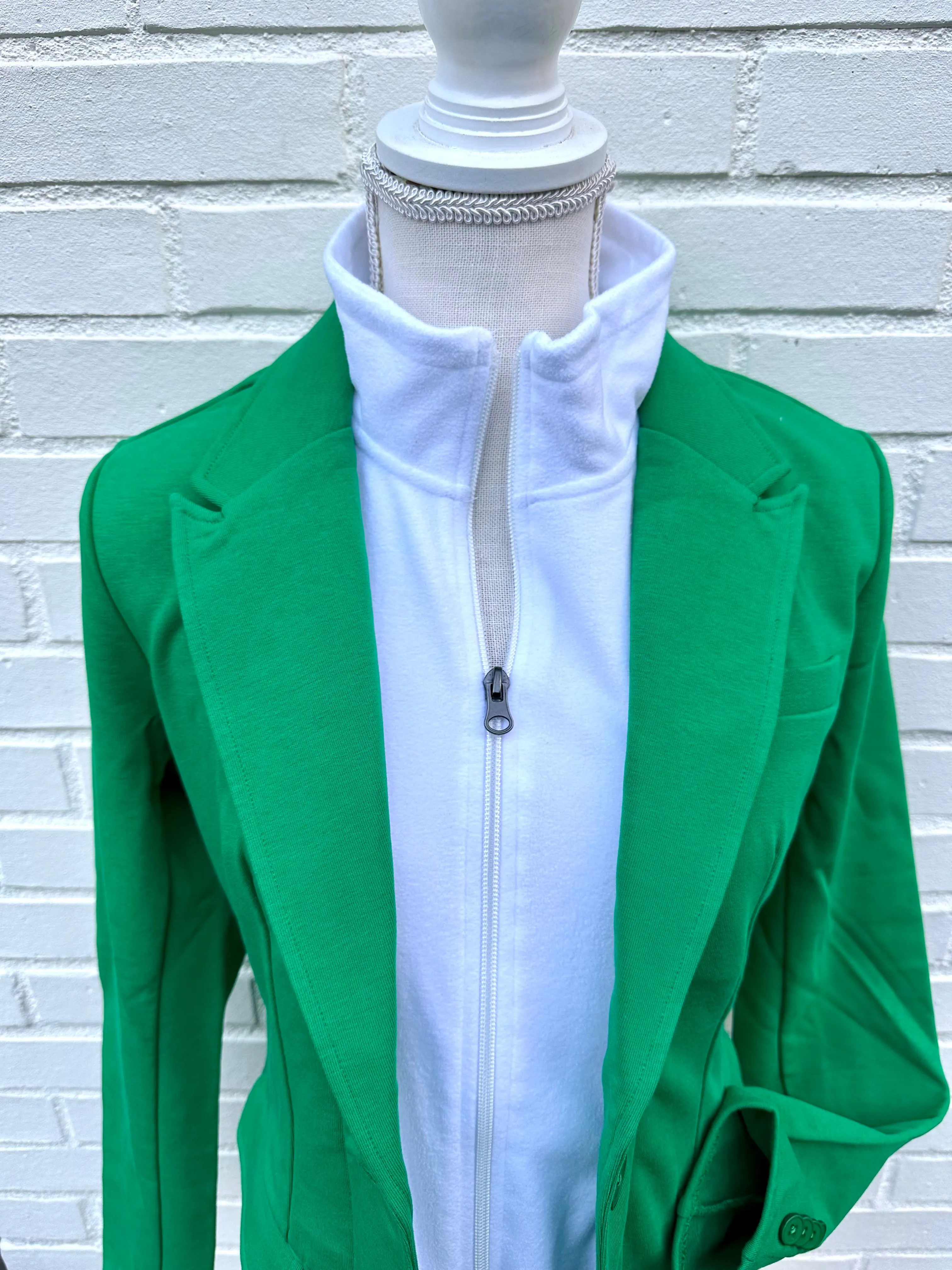 Tracey Fleece Blazer - Green w White (TBB03)
