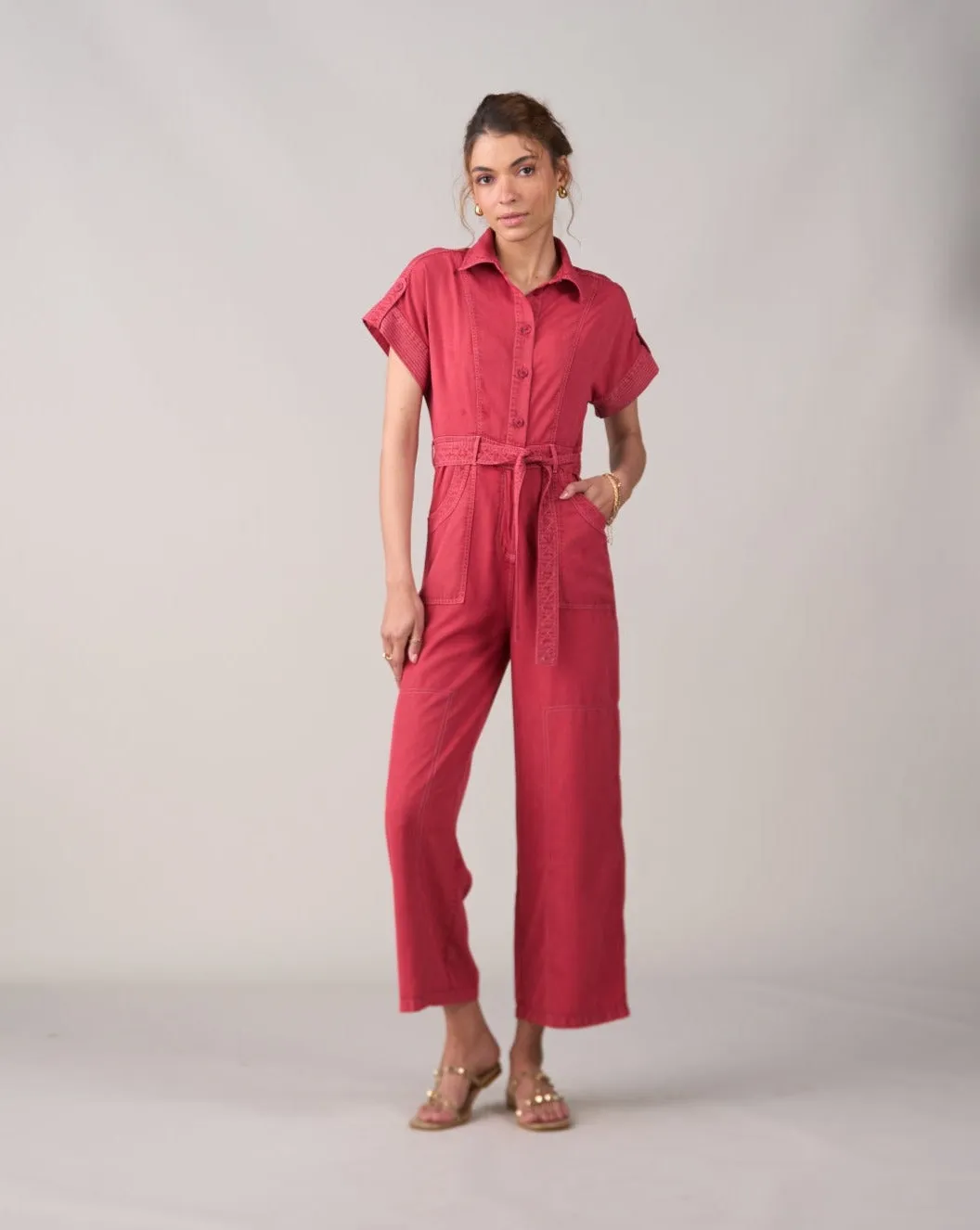 Tushita Mehta In Our Adele Red Jumpsuit