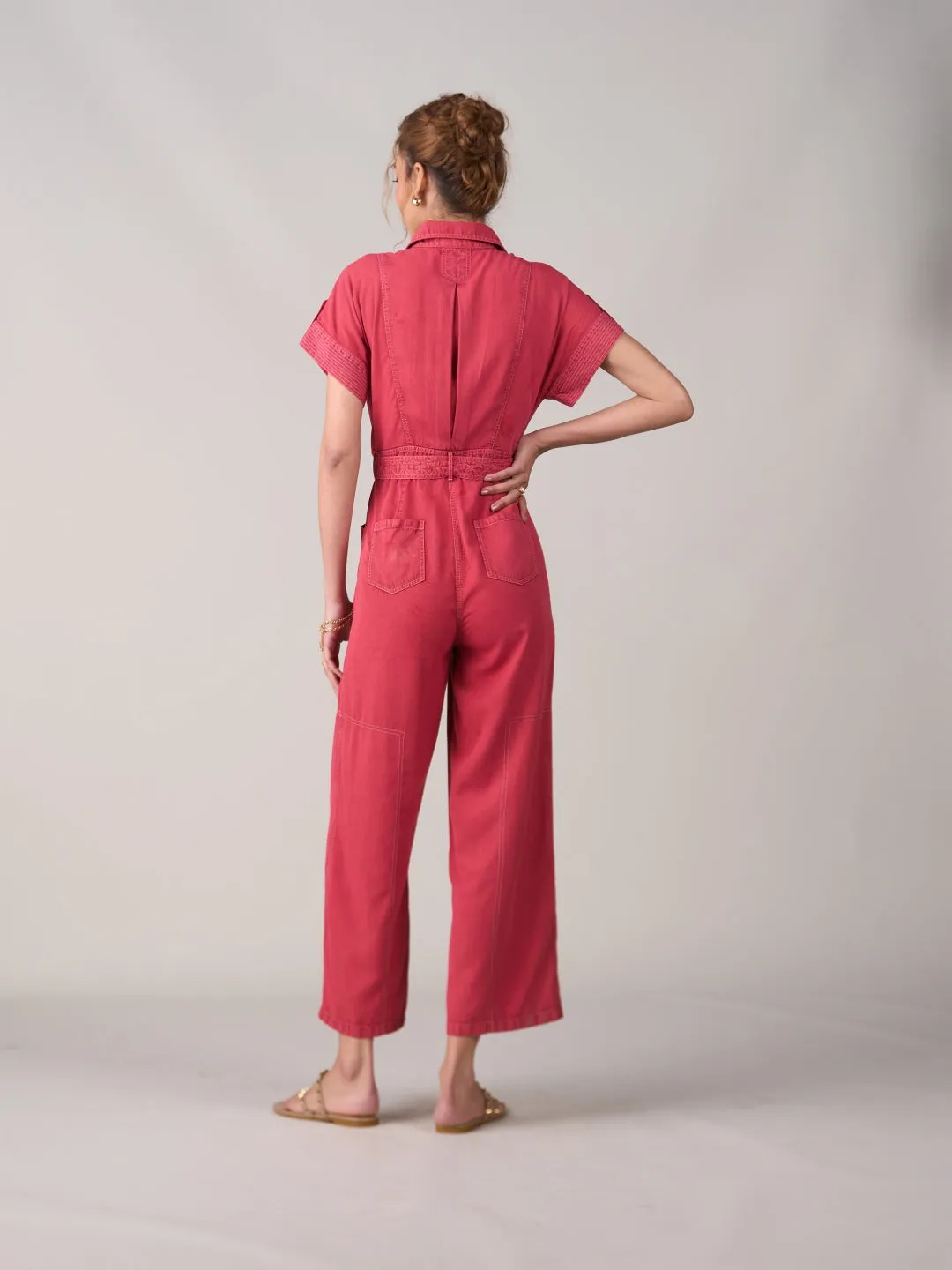 Tushita Mehta In Our Adele Red Jumpsuit