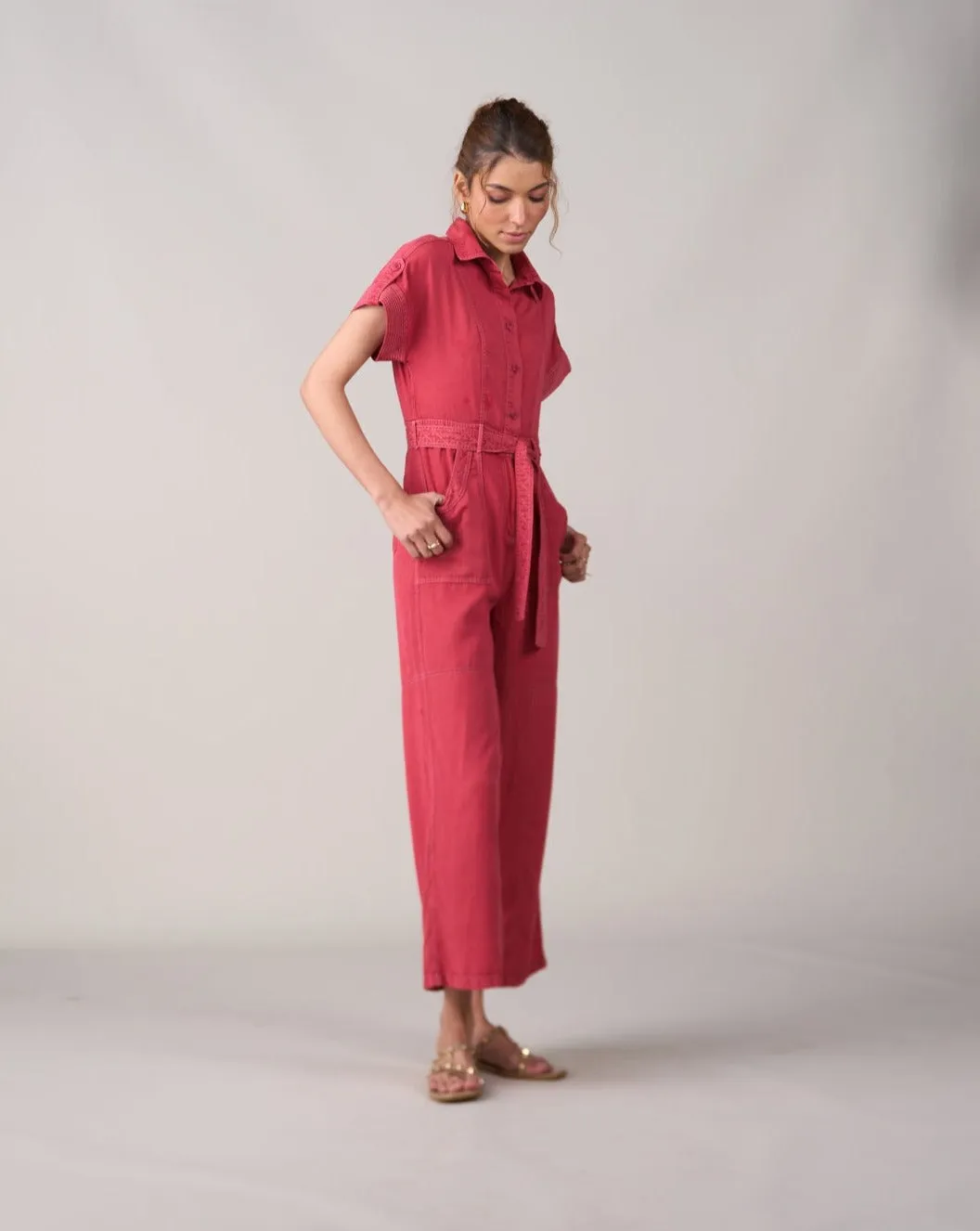 Tushita Mehta In Our Adele Red Jumpsuit