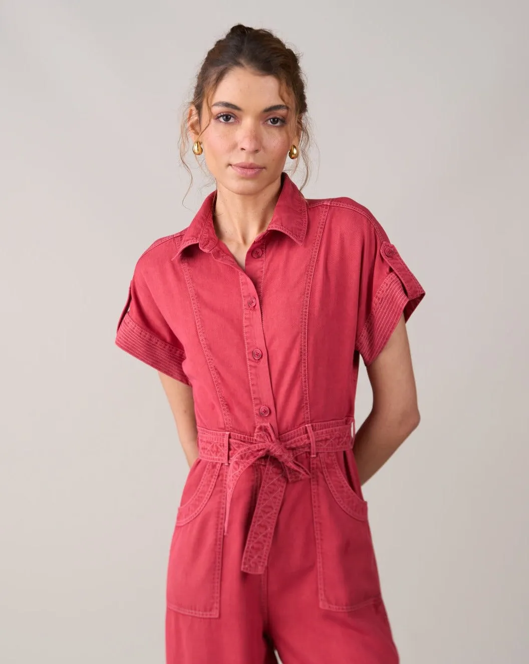 Tushita Mehta In Our Adele Red Jumpsuit