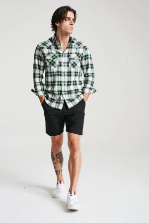 Western Plaid Shirt In Green