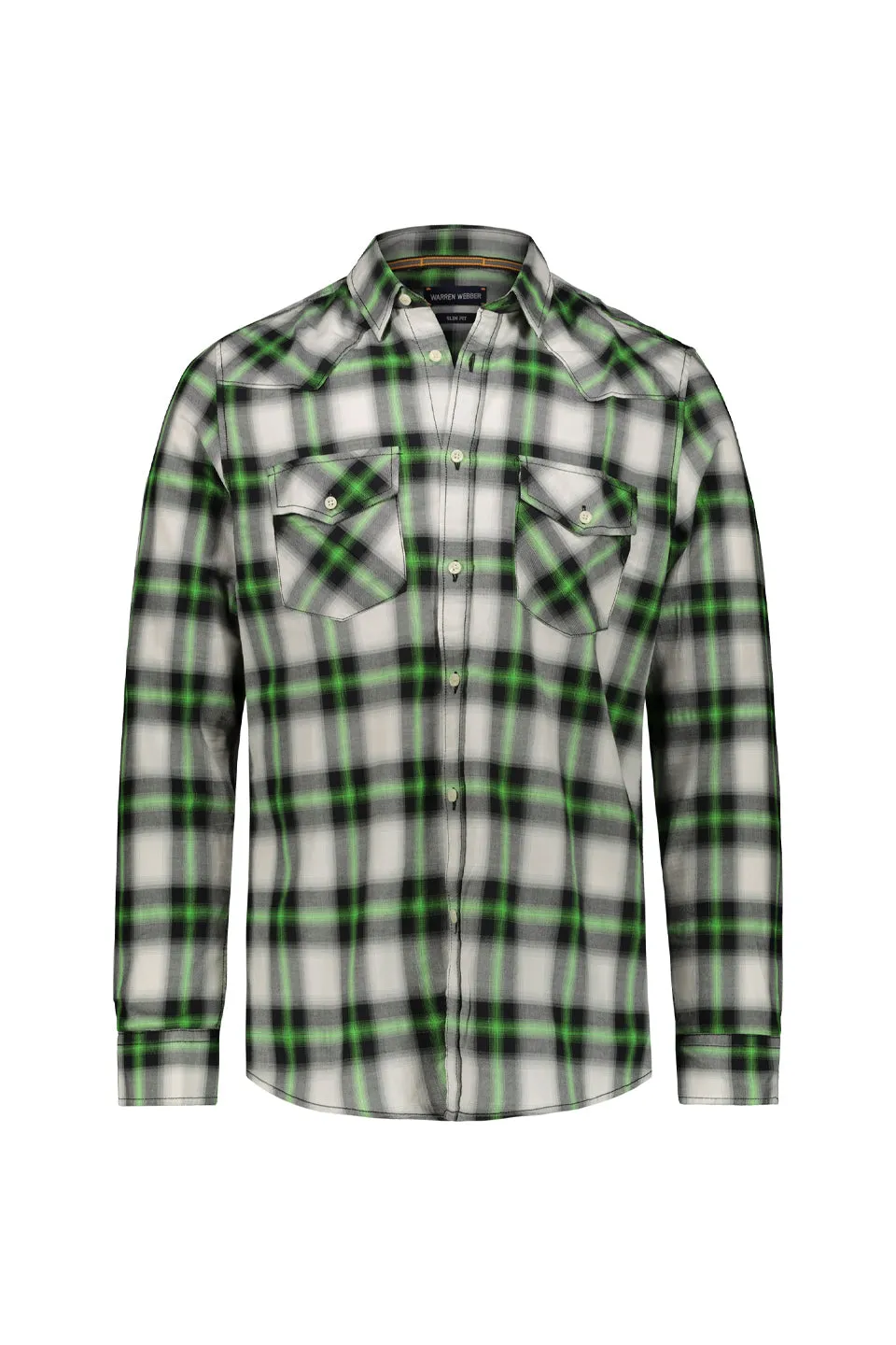 Western Plaid Shirt In Green