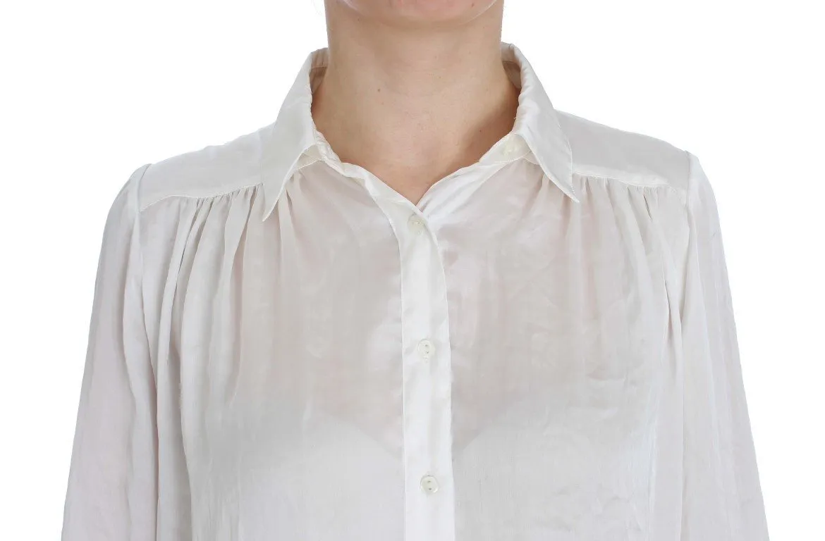 White Button Down Blouse Shirt