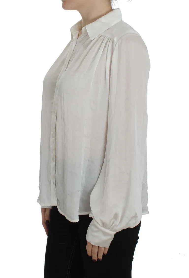 White Button Down Blouse Shirt