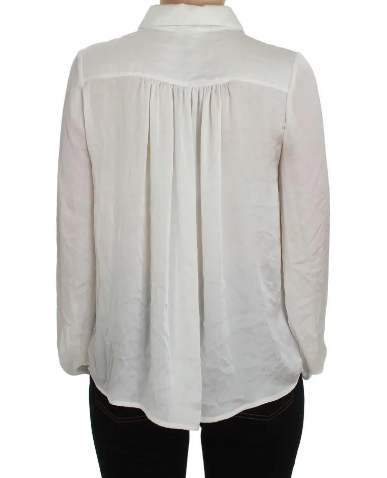 White Button Down Blouse Shirt