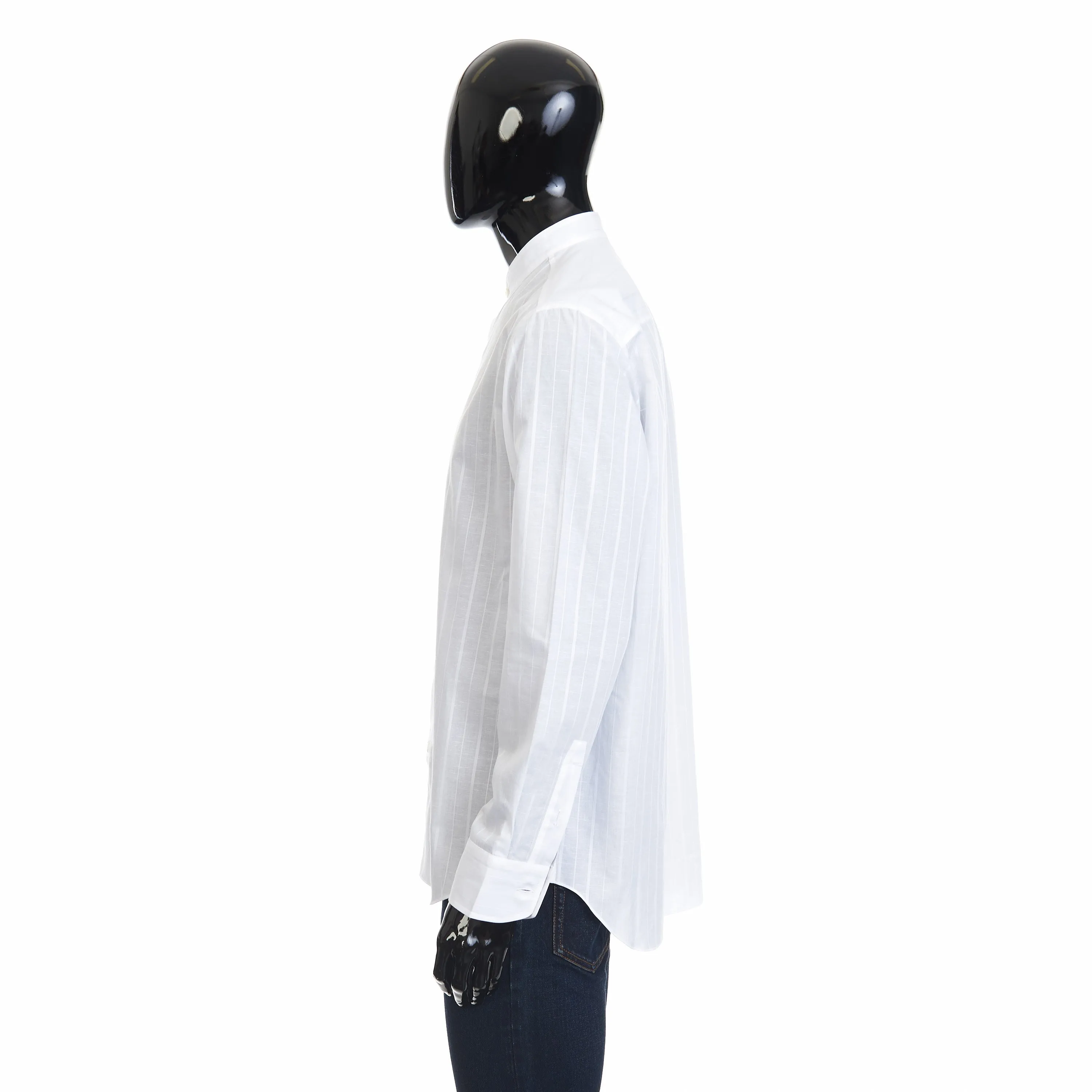 White Dress Shirt Features a Mandarin Collar
