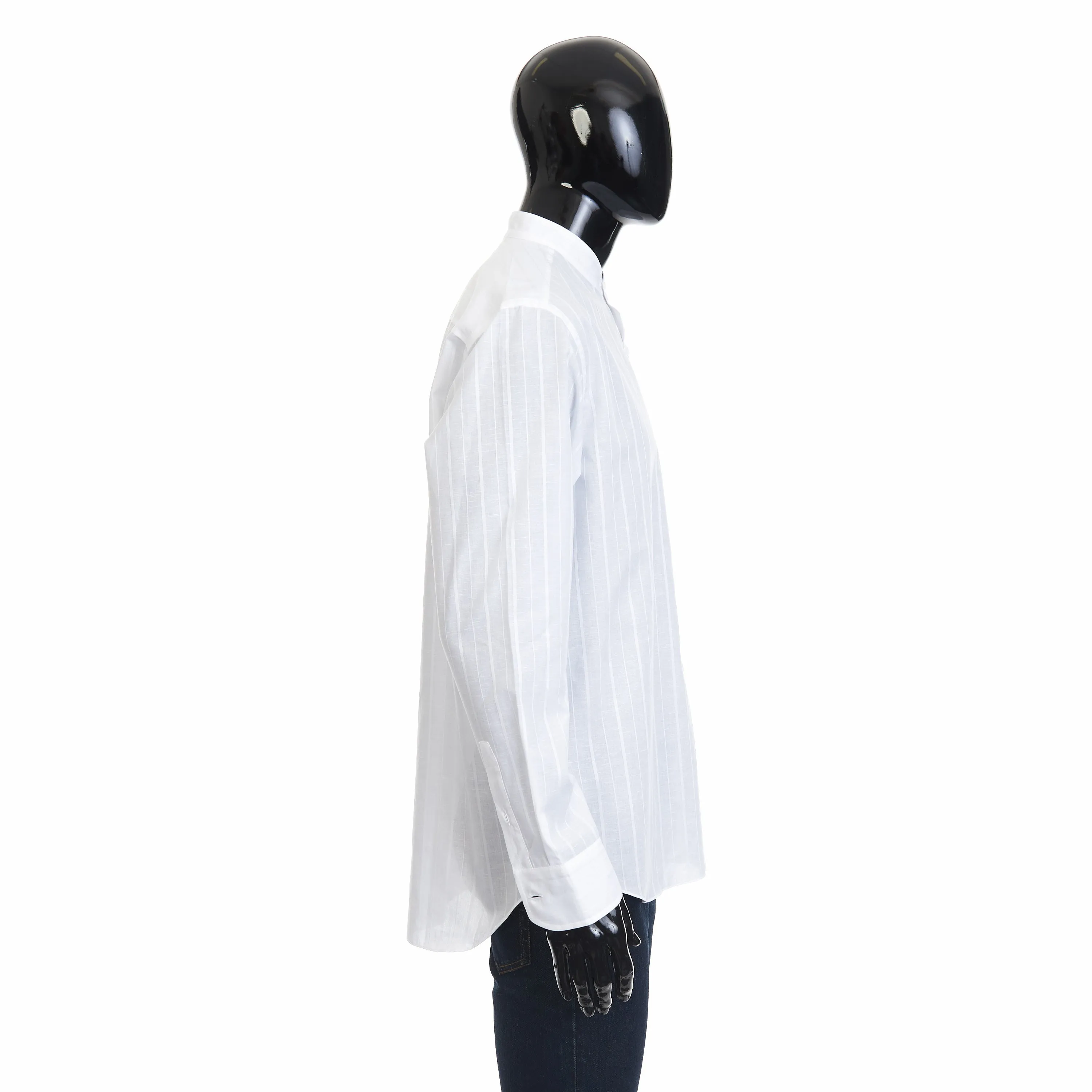 White Dress Shirt Features a Mandarin Collar