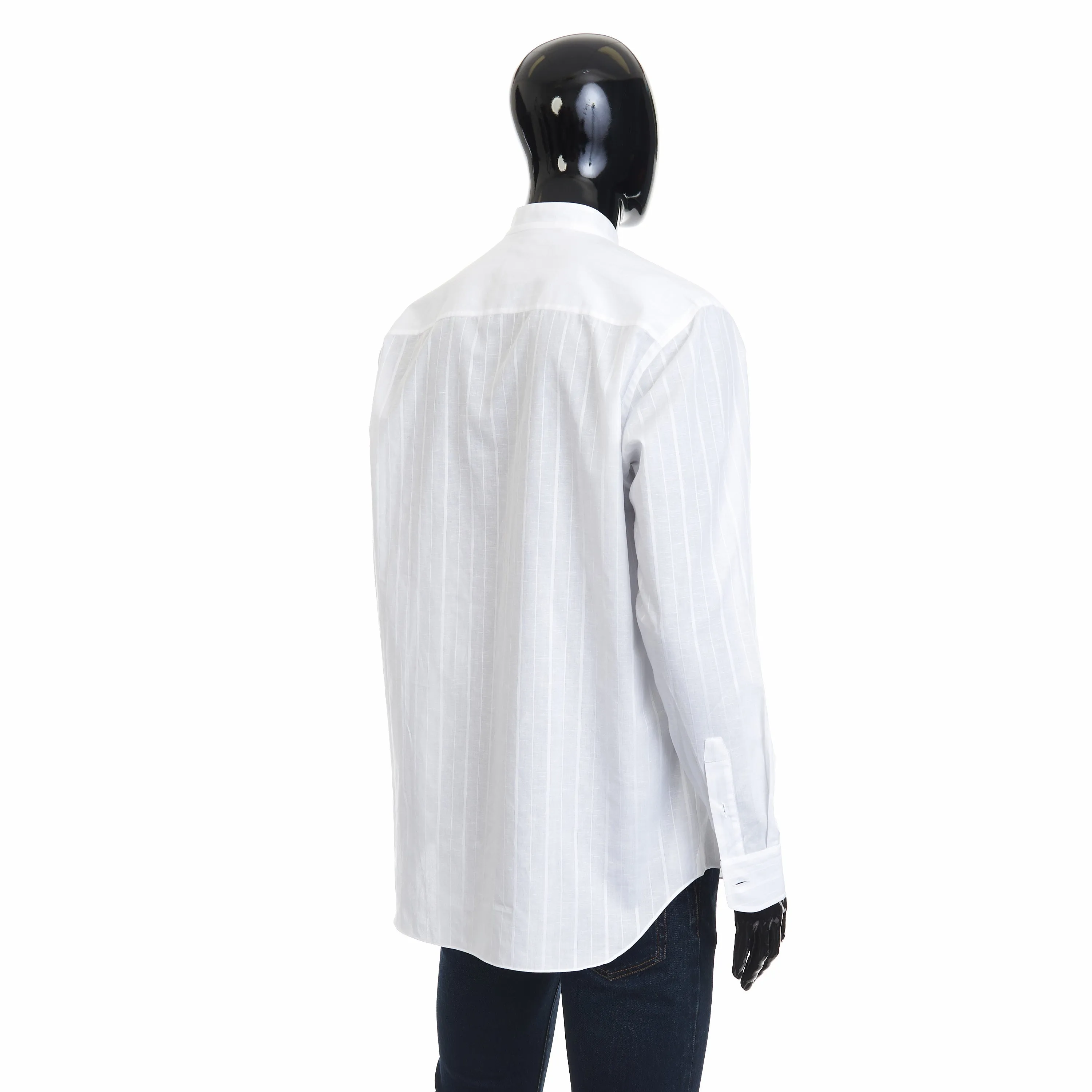 White Dress Shirt Features a Mandarin Collar