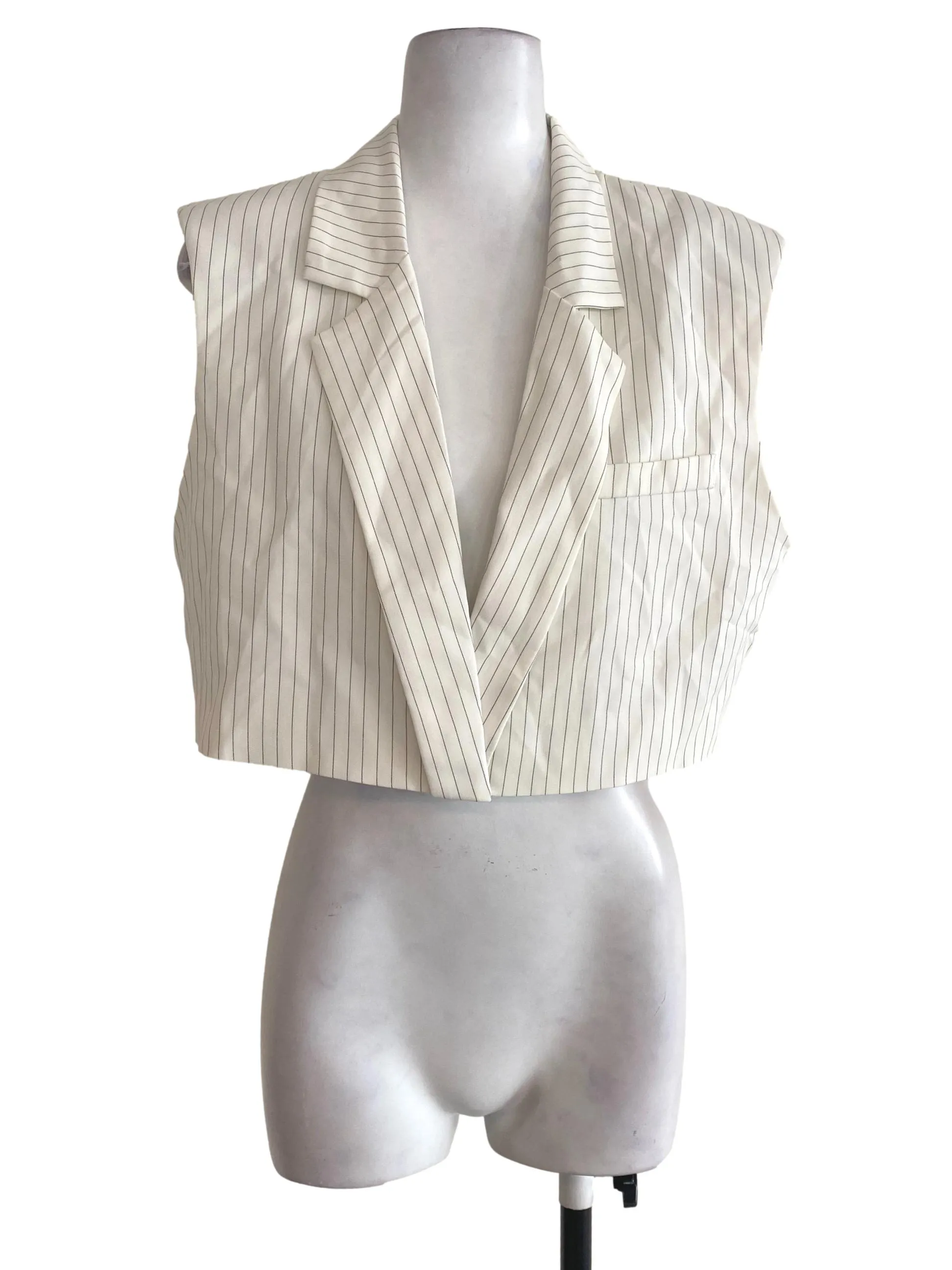 White Striped Vest