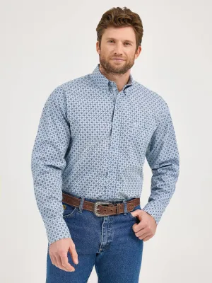Wrangler George Strait Collection Blue Diamond Print Button-Down Shirt