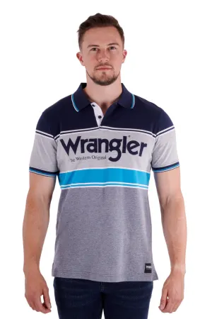 Wrangler Men's Leo Short Sleeve Polo - Navy/Blue