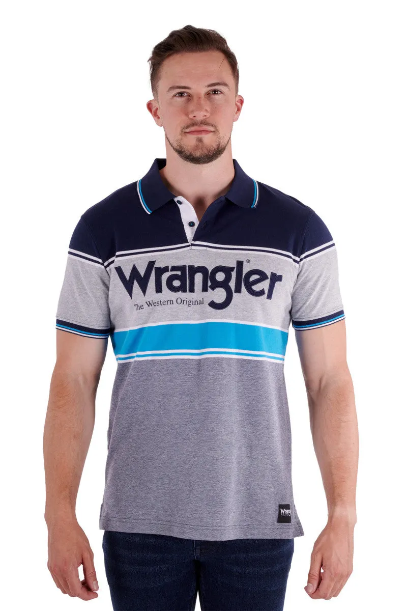 Wrangler Men's Leo Short Sleeve Polo - Navy/Blue