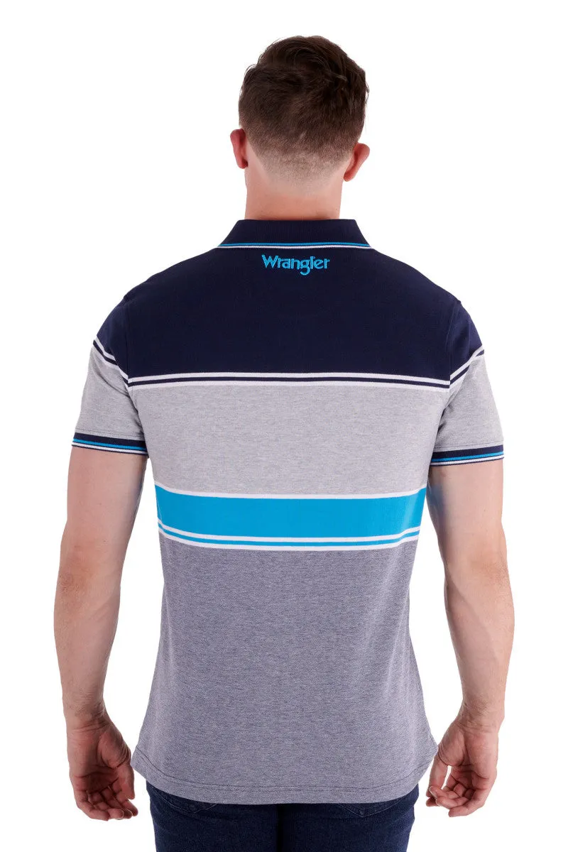Wrangler Men's Leo Short Sleeve Polo - Navy/Blue